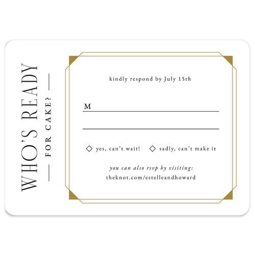 Old Hollywood Glam Wedding Response Cards Charcoal Signature Rounded