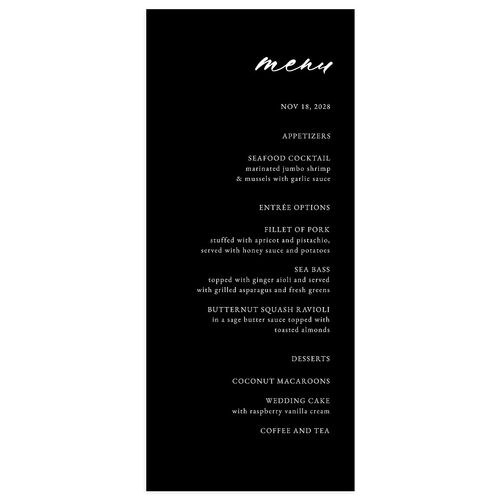 Vertical Names Menus Licorice Signature