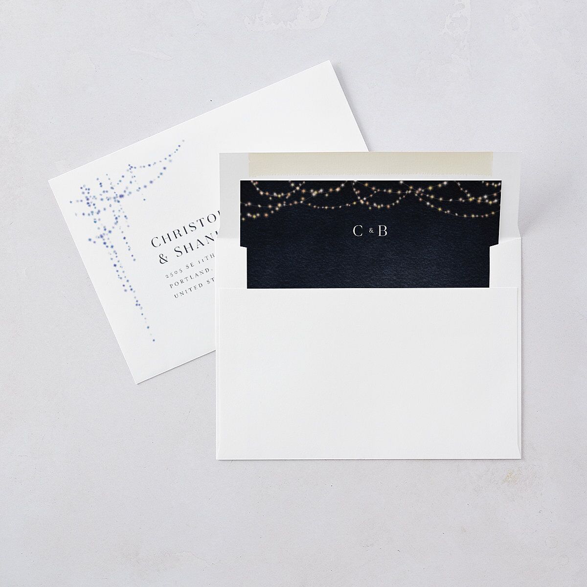 Enchanted Evening Save the Date Cards Dark Navy Signature smooth Blank No Standard