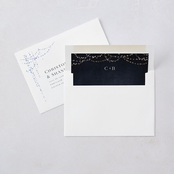 Enchanted Evening Save the Date Cards Dark Navy Signature smooth Blank No Standard