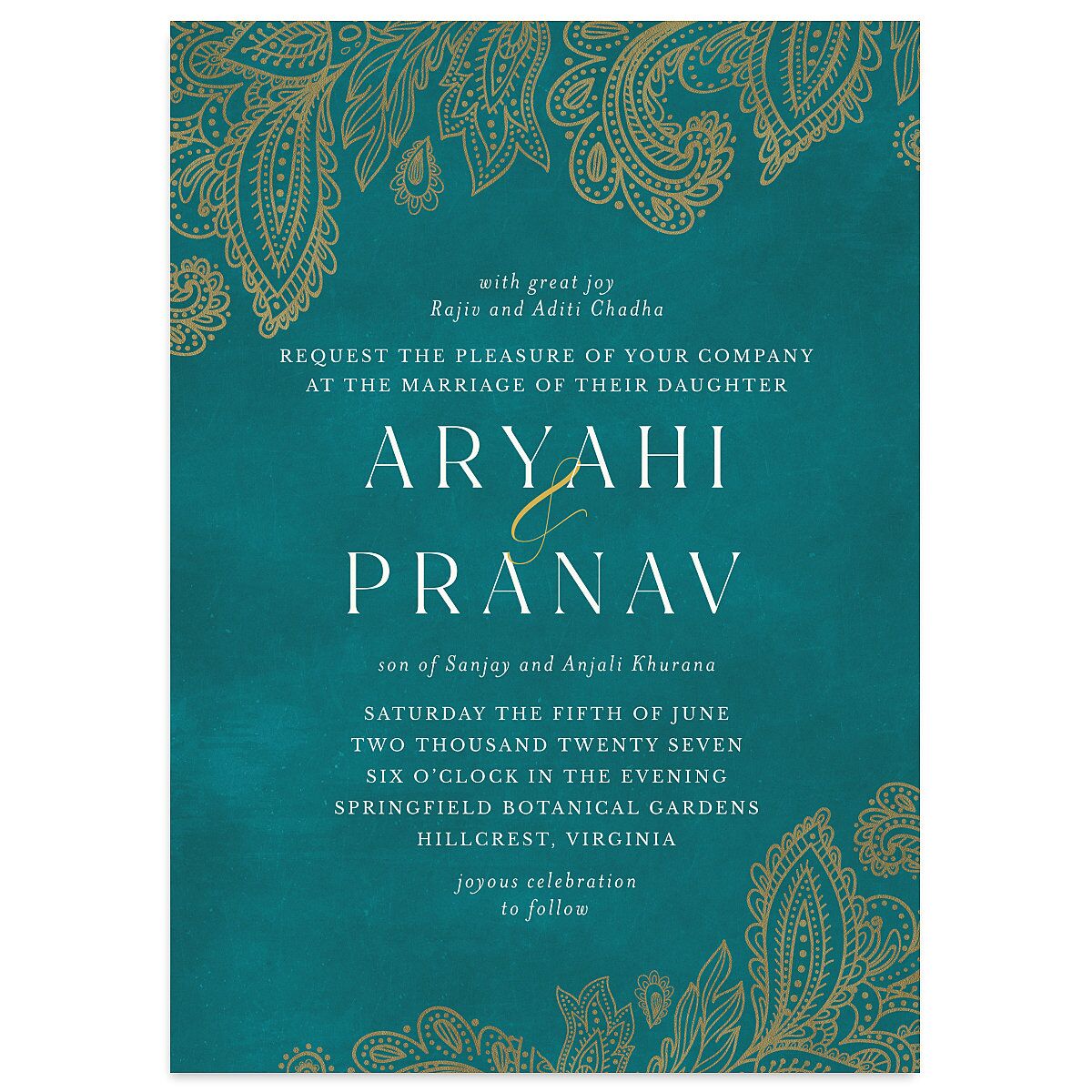Ornamental Elegance Wedding Invitations