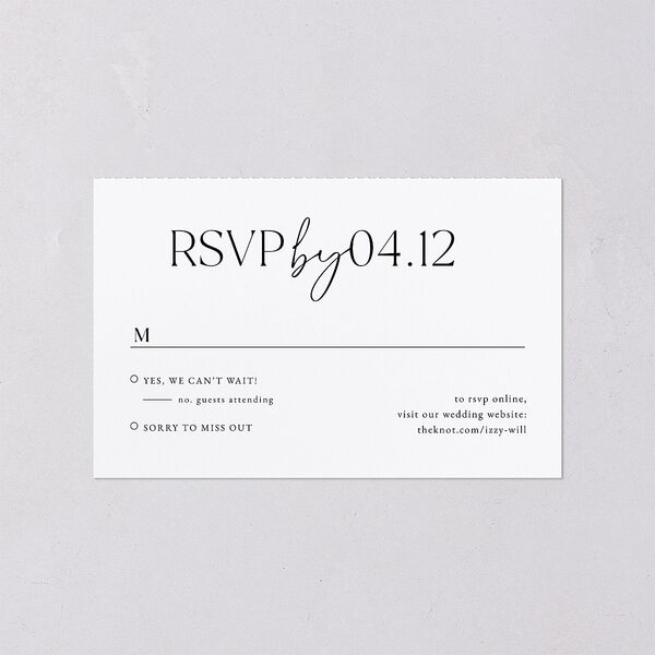 Nothing Fancy All-in-One Wedding Invitations Pure White Signature Light Both Recipient and Return Addresses No