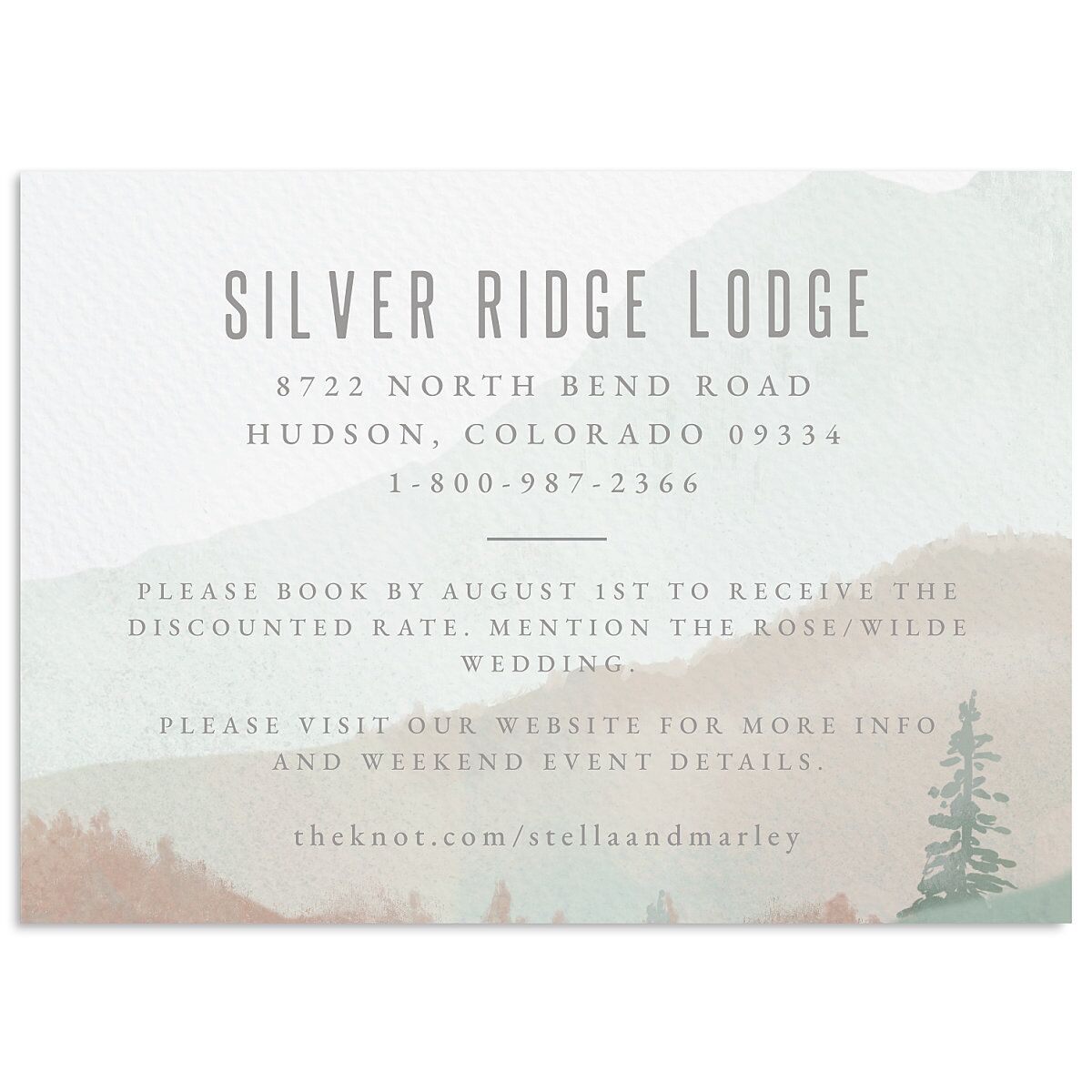 Painted Mountains Wedding Enclosure Cards