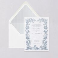 Dusty Blue Regency Toile Euro Envelope Liners Dusty Blue Luxe