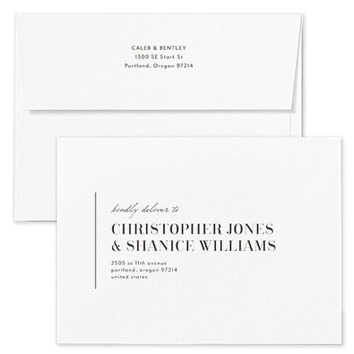 Classic Border Rehearsal Dinner Invitation Envelopes Sand Blue Recipient Address Signature Standard
