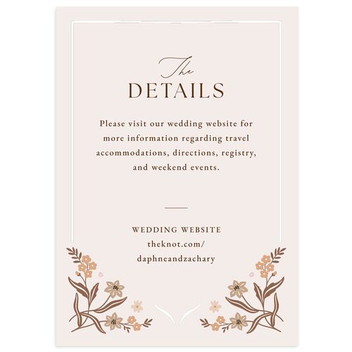 Flora Garden Border Wedding Event Detail Cards Walnut Signature Standard