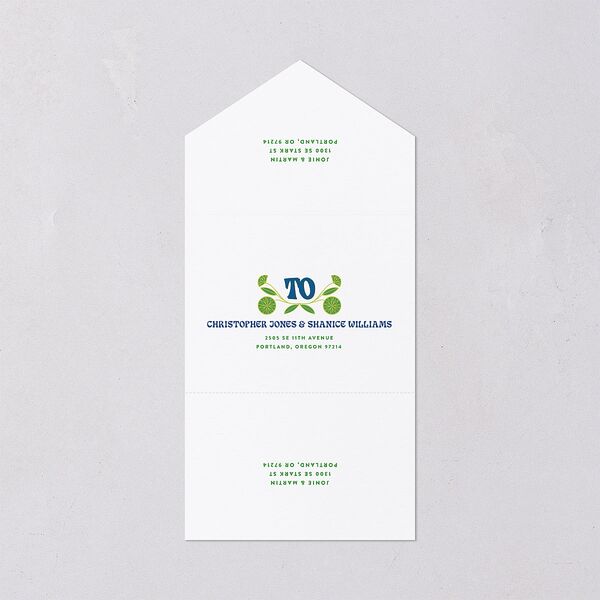 Wedstock All-in-One Wedding Invitations Sky Signature Light Both Recipient and Return Addresses No
