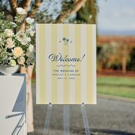 Cabana Stripes Standard Welcome Sign Medium Lemon Standard Indoor Foam Core M Welcome