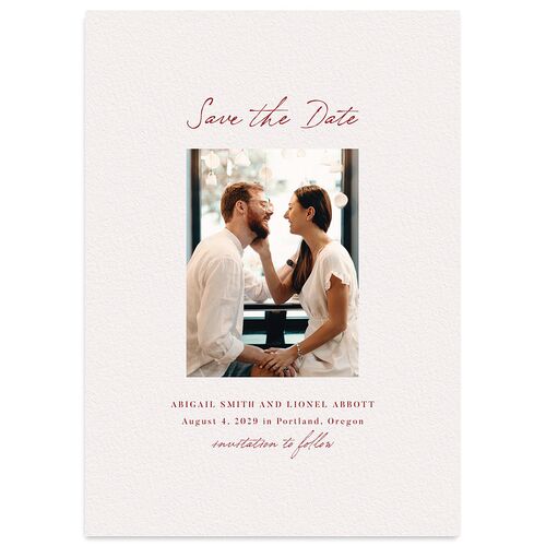 Simple Ballpoint Save the Date Cards Rust Signature smooth Blank No Standard