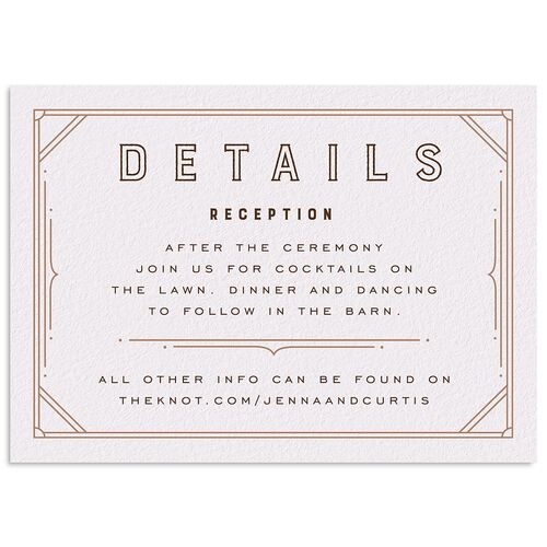 Iconic Mountain Wedding Event Detail Cards Deep Bronze Signature Standard