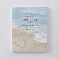 Beach Monogram Guest Books Baby Blue