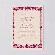 Hacienda Elegante Wedding Invitations Gold Raspberry Signature Blank No Standard