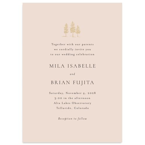 Aspen Wedding Invitations Gold Deep Bronze Signature Blank No Standard
