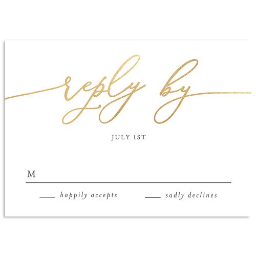 Gilded Photo Wedding Response Cards Gold Dusty Lavender Signature