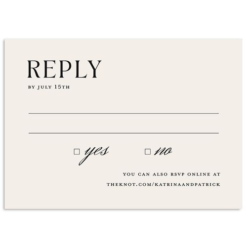 Simple Elegant Black Tie Wedding Response Cards Midnight Signature Standard