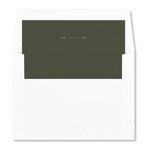 Elegant Mountain Monogram Envelope Liners Dark Green Standard