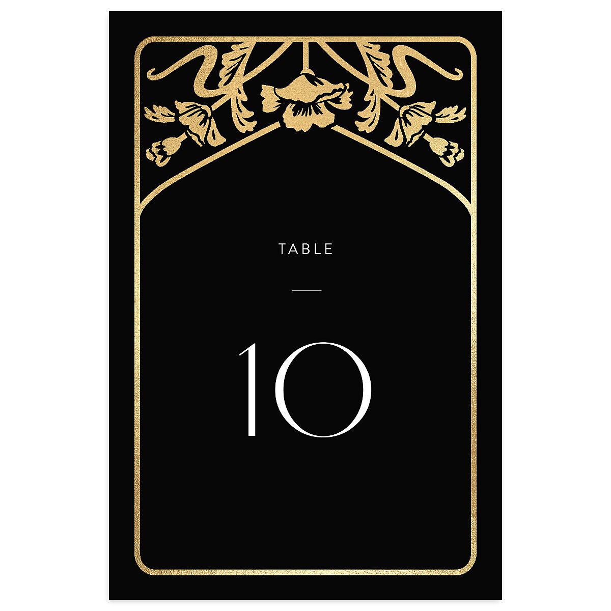 Gilded Nouveau Table Numbers