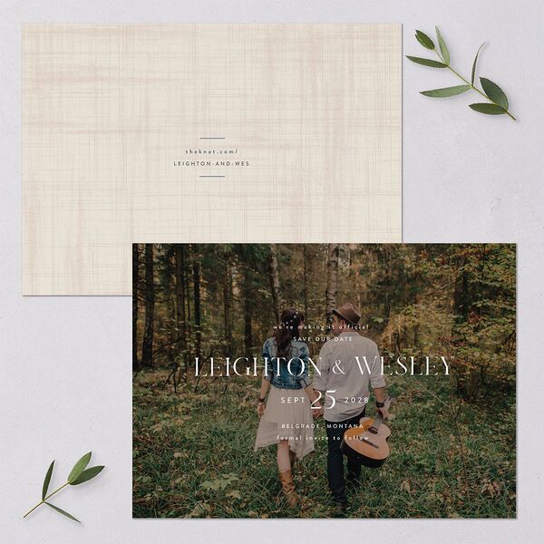 Western Tapestry Save the Date Cards Linen Signature smooth Blank No