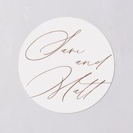 Rustic Branches Wedding Stickers Terracotta Circle