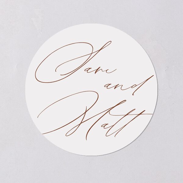 Rustic Branches Wedding Stickers Terracotta Circle