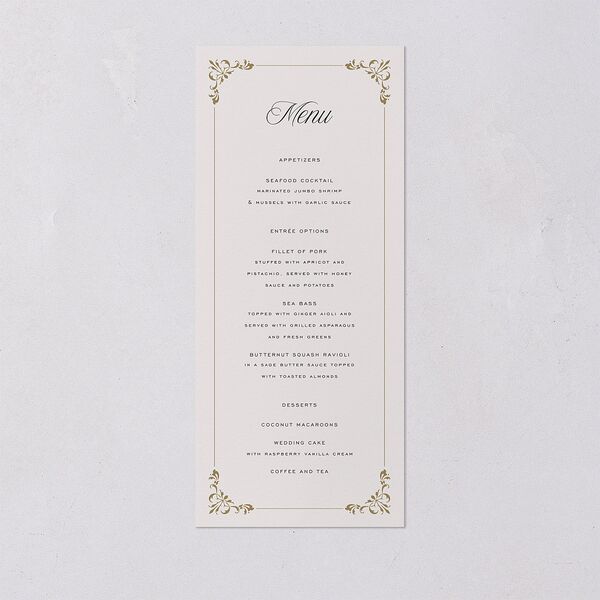 Old Money Menus Champagne Signature