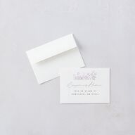 Monochrome Blooms Wedding Response Cards Gold Sheer Lilac Signature Standard