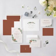 Gilded Botanical Wedding Invitations Copper Signature Blank No Standard