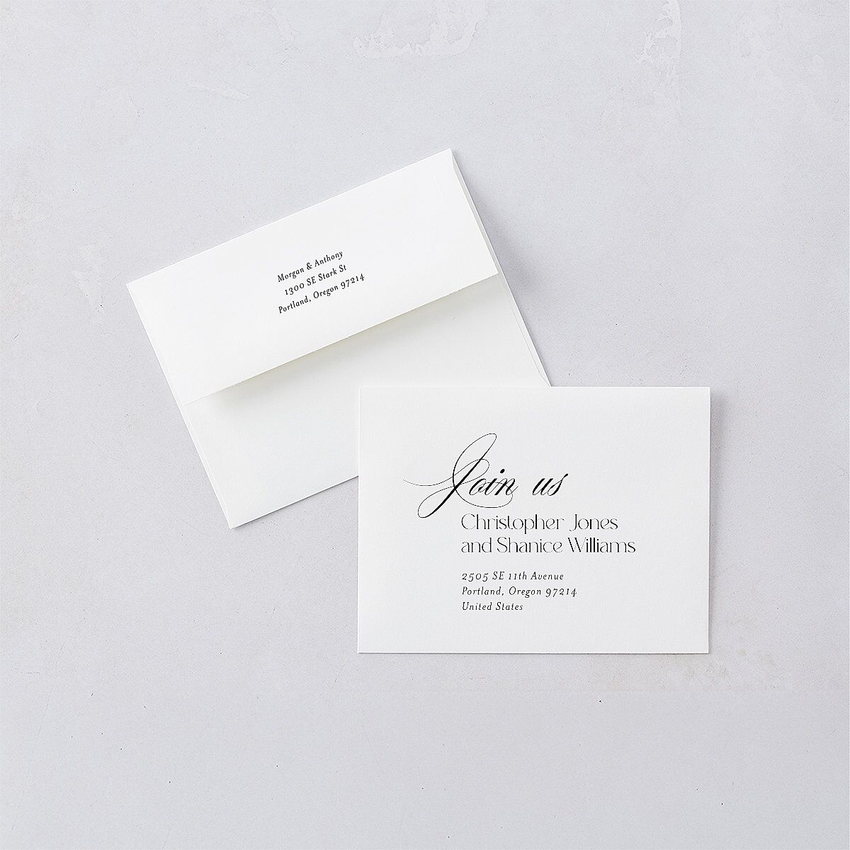 Romantic Movie Poster Thank You Card Envelopes White Licorice Both Recipient and Return Addresses Signature Standard
