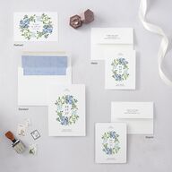 Minimal Floral Save the Date Petite Cards Ocean Signature smooth Blank No Standard