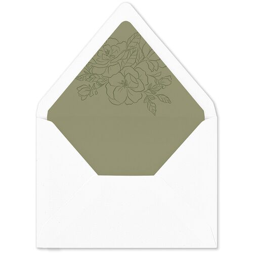 Vintage Botanical Sketch Euro Envelope Liners Dark Camo Luxe