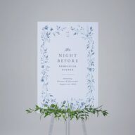 The Night Before Timeless Floral Standard Welcome Sign Large Dusty Blue Standard Indoor Foam Core L Welcome