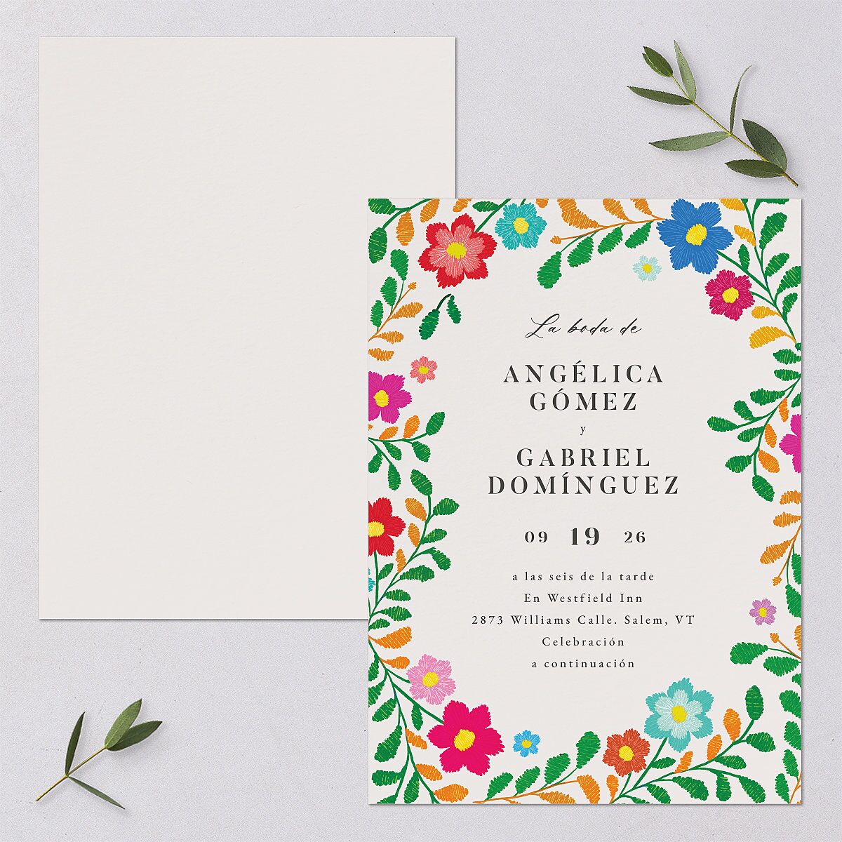 Bordados Florales Wedding Invitations — view 1