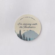Vintage Mountain Coasters Dusty Blue Cardboard Circle