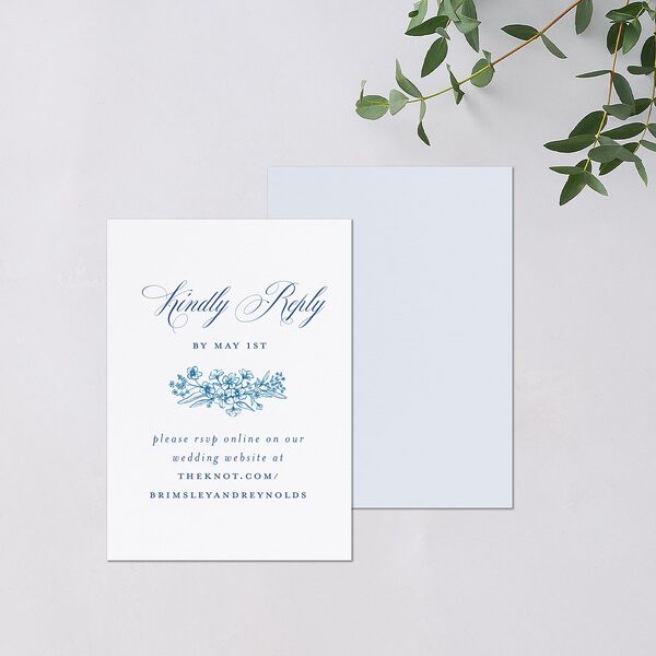 Elegant Antique Toile Frame QR Code RSVP Cards Cruise Signature Standard