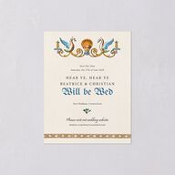 Medieval Renaissance Save the Date Petite Cards Canary Signature smooth Blank Standard No