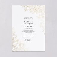 Gilded Florals Wedding Invitations Gold Blossom Signature Blank No Standard