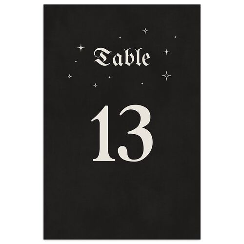 Moody Gothic Rose Table Numbers Midnight Signature