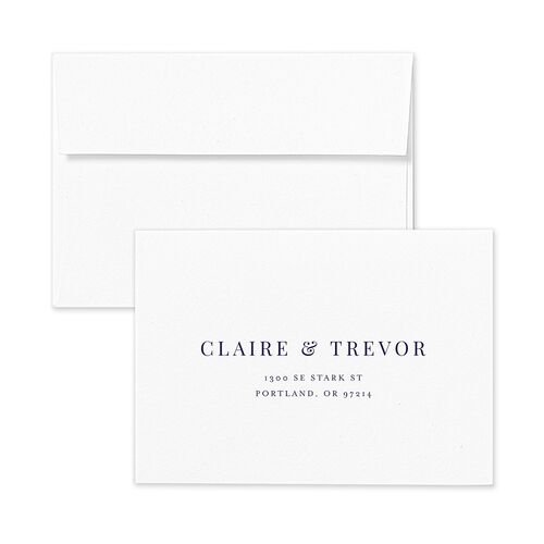 Elegant Lighthouse Response Card Envelopes Terracotta Navy Return Address Signature Standard