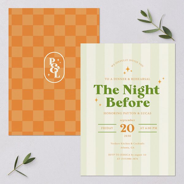 Colorful Retro Stripes Rehearsal Dinner Invitations Sea Foam Signature Blank Standard