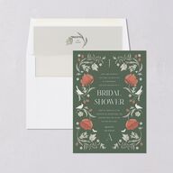 Crafted Garden Bridal Shower Invitations Deep Olive Signature Blank Standard