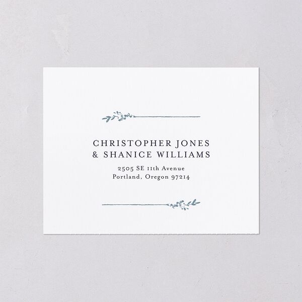 Rustic Branch Frame All-in-One Wedding Invitations Navy Signature Light Both Recipient and Return Addresses No