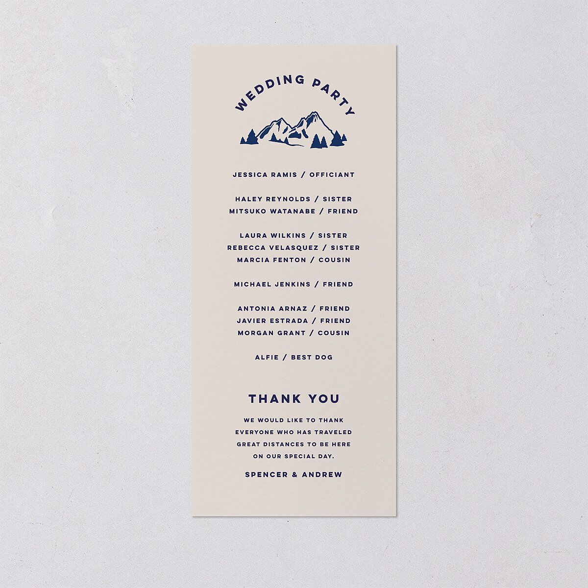 Adventure Icon Wedding Programs Navy Signature