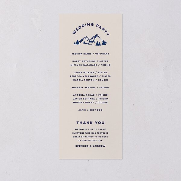 Adventure Icon Wedding Programs Navy Signature