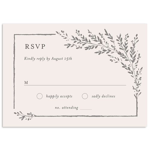Rustic Branch Frame Wedding Response Cards Champagne Signature Standard