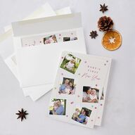 Baby's First New Year Instant Film Confetti Holiday Cards Mulberry Signature Blank Portrait  Standard