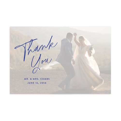 Vellum Illusion Photo Thank You Postcards Sapphire