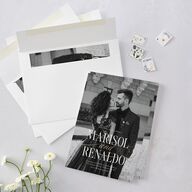 Polished Photo Foil Wedding Invitations Pure White Gold Signature Blank Standard No
