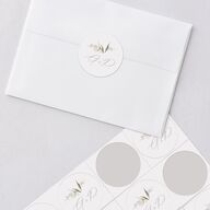 Elegant Orchid Wedding Stickers Pure White Circle