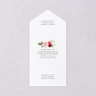 Vibrant Floral All-in-One Wedding Invitations Raspberry Signature Light Both Recipient and Return Addresses