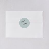 Beach Monogram Wedding Stickers Pale Blue